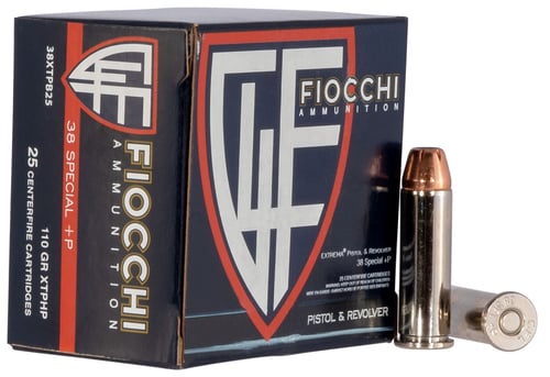 Fiocchi 38XTPB25 Hyperformance  38 Special +P 110 gr Hornady XTP Hollow Point 25 Per Box/ 20 Case