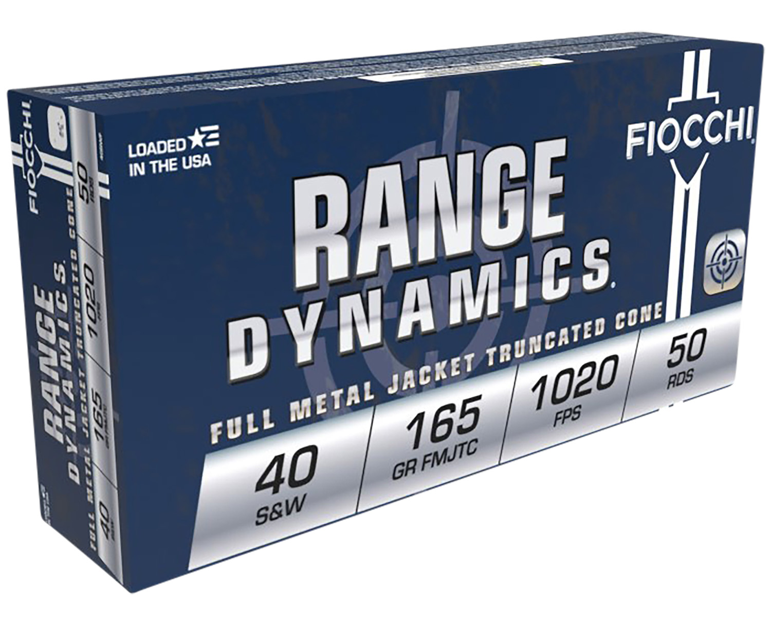 Fiocchi 40SWF Range Dynamics  40 S&W 165 gr Full Metal Jacket Truncated Cone 50 Per Box/ 20 Case