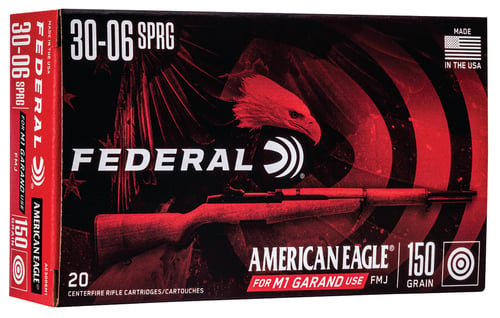 Federal AE3006M1 American Eagle M1 Grand 30-06 Springfield 150 gr Full Metal Jacket 20 Per Box/ 10 Case