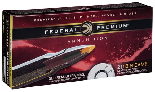 Federal P300RUMTT1 Premium  300 RUM 180 gr Trophy Bonded Tip 20 Bx/ 10 Cs