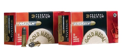 Federal 922A Gold Medal Match 22 Long Rifle (LR) 40 GR Lead Round Nose 50 Bx/ 100 Cs