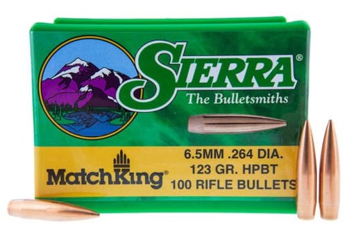 SIERRA BULLETS 6.5MM .264 123GR HP-BT MATCH 100CT