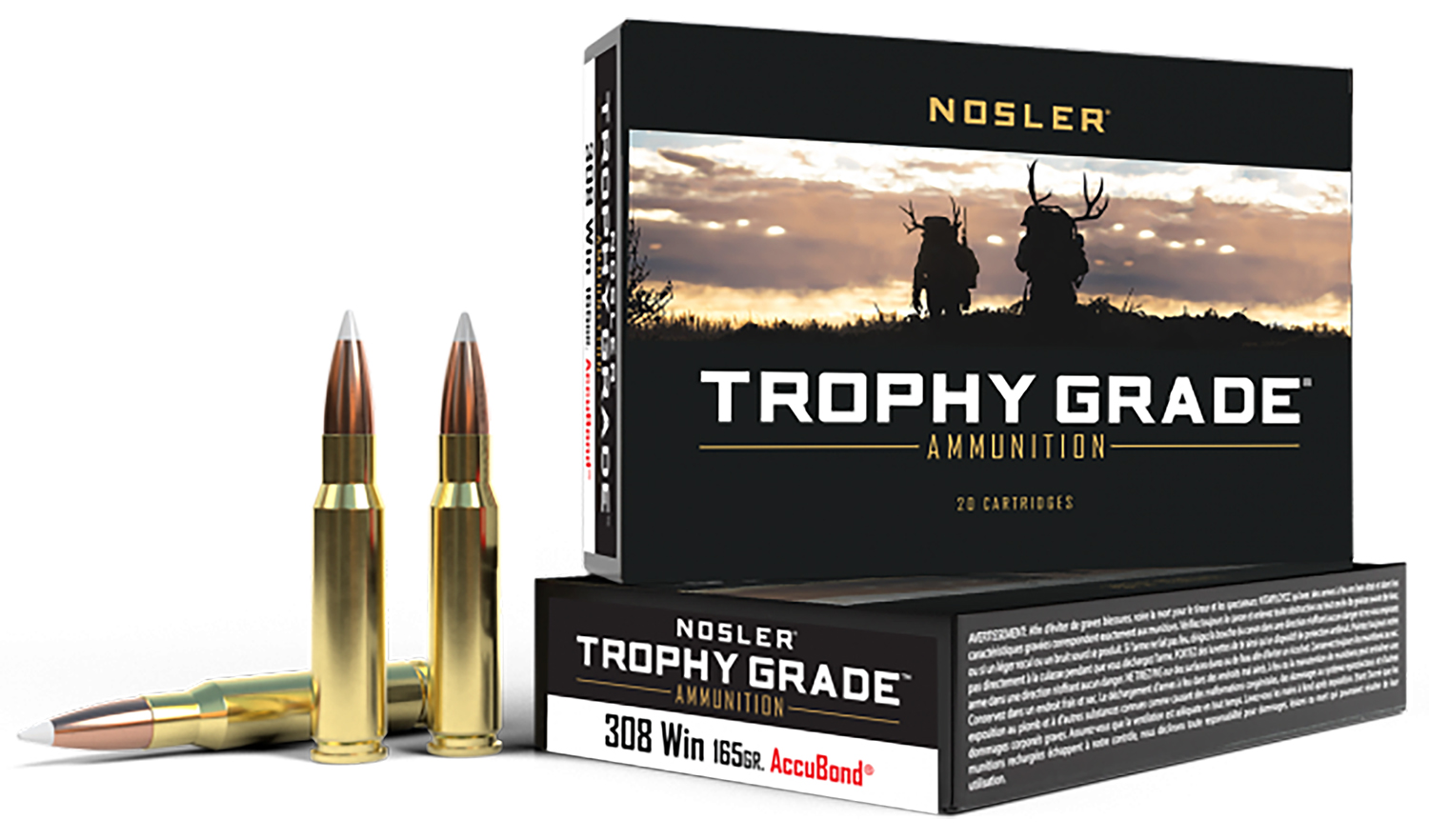 NOSLER TROPHY GRADE 308 WIN 165GR ACCUBOND 20RD 10BX/CS