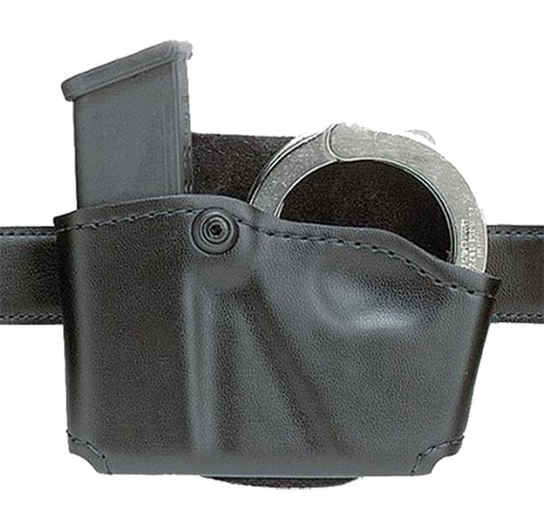 Safariland 5738321 Cuff/Magazine Pouch Compatible w/Beretta 8045F Belt Clip Mount Black Leather