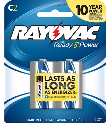 Rayovac 8142F C HIGH ENERGY Alkaline Batteries  Silver/Blue 1.5 Volts 8,000 mAh (2) Single Pack