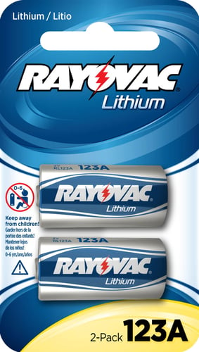 Rayovac RL123A2 123A Lithium  Silver/Red 3 Volts 1,500 mAh (2) Single Pack