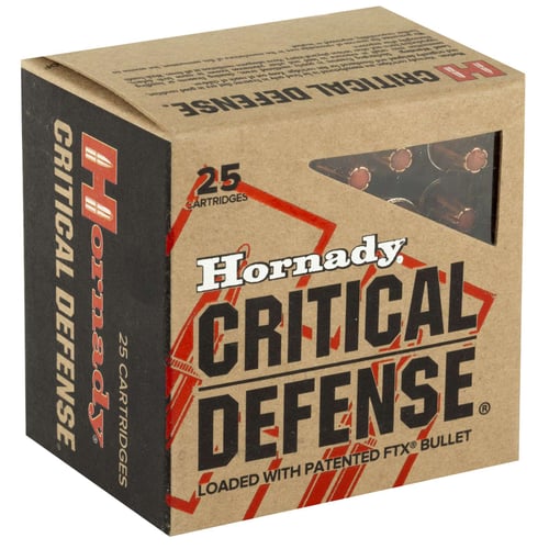 HORNADY CRITICAL DEFENSE  .357 MAGNUM 125GR FTX 25RD 10BX/CS