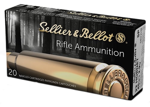 Sellier & Bellot SB22HB Rifle  22 Hornet 45 gr Soft Point 20 Per Box/ 90 Case