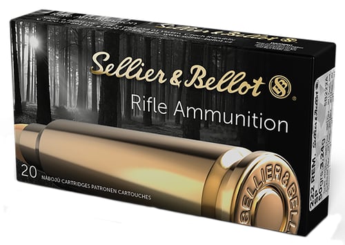 Sellier & Bellot SB222A Rifle  222 Rem 50 gr Soft Point 20 Per Box/ 60 Case