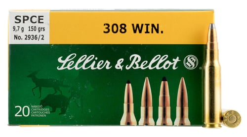 Sellier & Bellot SB308D Rifle  308 Win 150 gr Soft Point Cut Through Edge 20 Per Box/ 25 Case