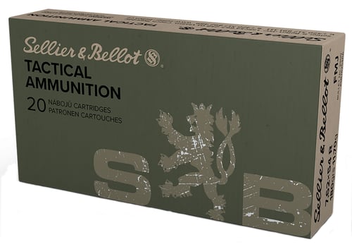 Sellier & Bellot SB76254RA Rifle  7.62x54mmR 180 gr Full Metal Jacket 20 Per Box/ 20 Case