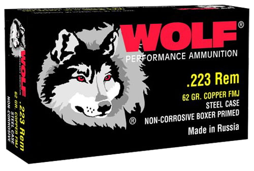 Wolf 22362 PolyFormance Rifle 223 Remington/5.56 NATO 62 GR Full Metal Jacket 20 Bx/ 25 Cs 500 Total (Case)