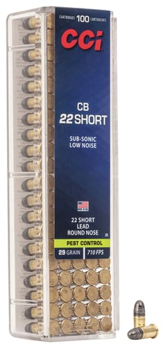 CCI 0026 Specialty CB Pest Control 22 Short 29 gr Lead Round Nose 100 Per Box/ 50 Case