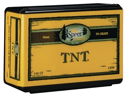 Speer 1206 TNT  6mm .243 70 gr Jacket Hollow Point 100 Per Box/ 5 Case