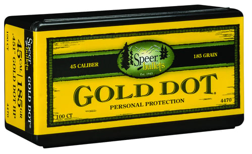 Speer 4470 Gold Dot Personal Protection 45 Cal .451 185 gr Hollow Point 100 Per Box/ 5 Case