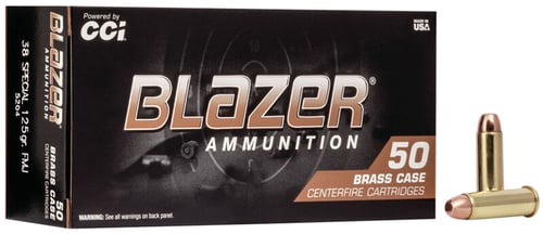 CCI 5204 Blazer Brass Handgun 38 Special 125 gr Full Metal Jacket 50 Per Box/ 20 Case