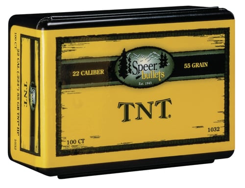 Speer 1032 TNT  22 Cal .224 55 gr Jacket Hollow Point 100 Per Box/ 5 Case