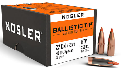 Nosler 39473 Ballistic Tip  .22 Cal .224 60 gr Ballistic Tip Varmint/ 250 Per Box