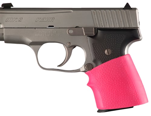 Hogue 18007 HandAll Jr. Grip Sleeve Small Size made of Rubber with Textured Pink Finish & Finger Groove for Most 22, 25 & 38 Pistols