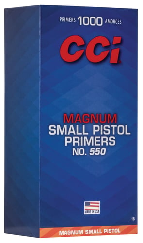 CCI 0018 Magnum Pistol No. 550 Small Pistol Multi Caliber Handgun/ 1000 Per Box