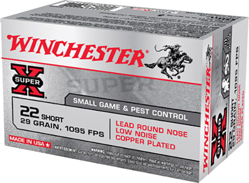 Winchester X22S Super-X Rimfire Ammo 22 SHORT, LRN, 29 Grains, 1095