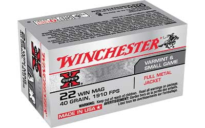 WINCHESTER SUPER-X 22 WMR 1910FPS 40GR FMJ 50RD 40BX/CS