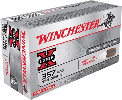 Winchester Ammo X3575P Super X  357 Mag 158 gr Jacketed Soft Point 50 Per Box/ 10 Case