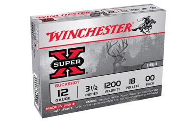 Winchester XB12L00 Super-X Shotgun Ammo 12 GA, 3-1/2 in, 00B, 18