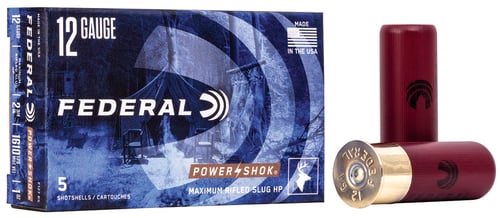 POWER-SHOK 12GA 2.75IN MAX NT 5RD/BXPower-Shok Shotshells  12 GA - Rifled HP Slug - 438 GR - 2 3/4