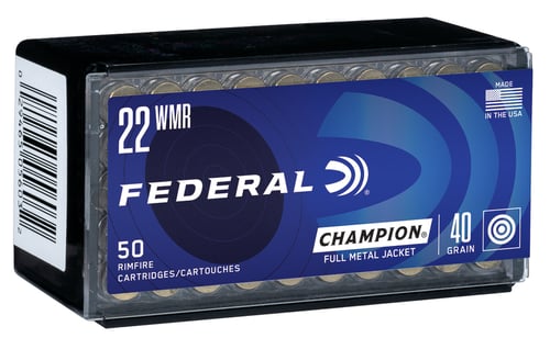 Federal 737 Champion Training Rimfire 22 WMR 40 gr Full Metal Jacket 50 Per Box/ 60 Case