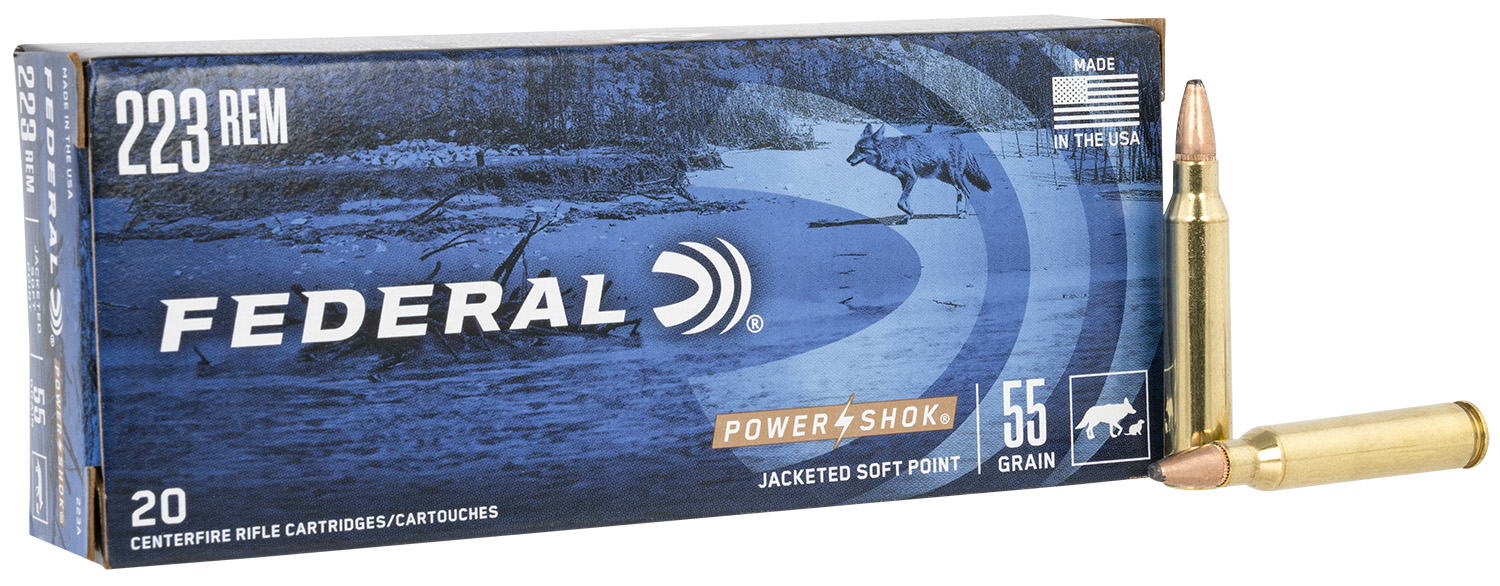 FEDERAL POWER-SHOK 223 REM 55GR SP 20RD 10BX/CS