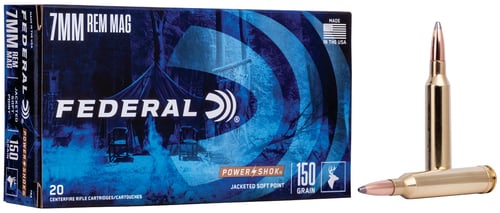 FEDERAL POWER-SHOK 7MM REM MAG 150GR SP 20RD 10BX/CS