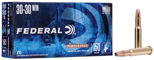 FEDERAL POWER-SHOK 30-30 WIN 150GR JSP-FN 20RD 10BX/CS