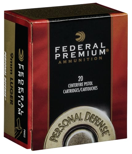 Federal P9HS1 Premium Personal Defense 9mm Luger 124 gr Hydra Shok Jacketed Hollow Point 20 Per Box/ 25 Case