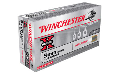 Winchester Ammo WC92 Super X  9mm Luger 124 gr Winclean Brass Enclosed Base 50 Per Box/ 10 Case
