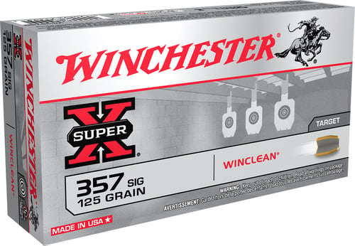 Winchester Ammo WC357SIG Super X  357 Sig 125 gr Winclean Brass Enclosed Base 50 Per Box/ 10 Case