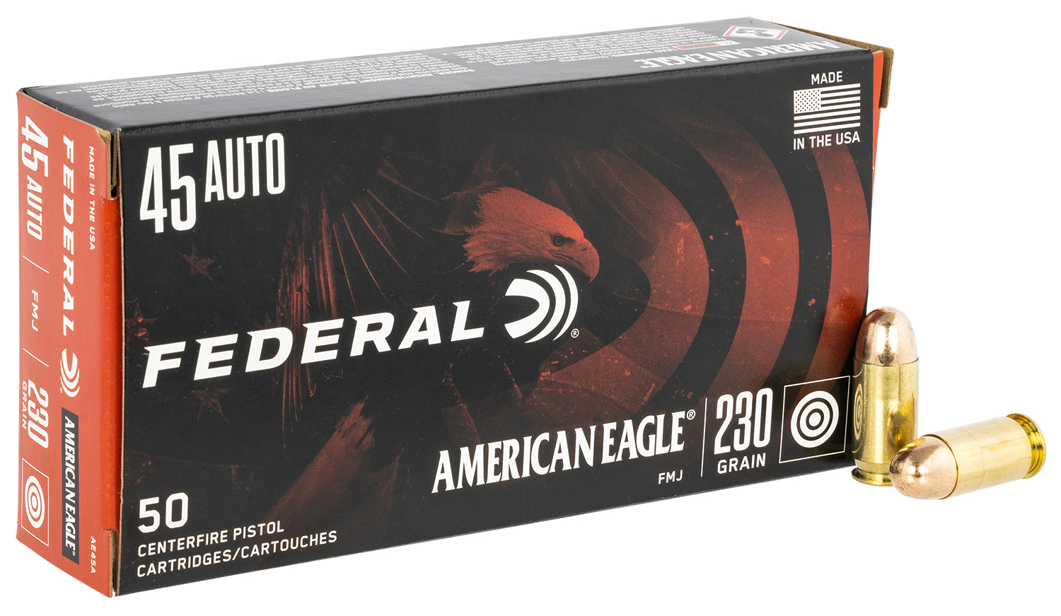 Federal AE45A American Eagle Handgun 45 ACP 230 gr Full Metal Jacket 50 Per Box/ 20 Case