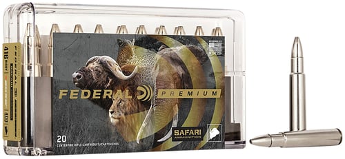 Federal P416T1 Premium Safari Cape-Shok 416 Rigby 400 gr Trophy Bonded Bear Claw 20 Per Box/ 10 Case