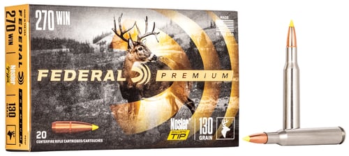 Federal P270F Premium Hunting 270 Win 130 gr Nosler Ballistic Tip (NBT) 20 Per Box/ 10 Cs