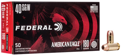 Federal AE40R1 American Eagle Handgun 40 S&W 180 gr Full Metal Jacket 50 Per Box/ 20 Case