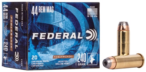 Federal C44A Power-Shok Handgun 44 Rem Mag 240 gr Jacket Hollow Point 20 Per Box/ 25 Case