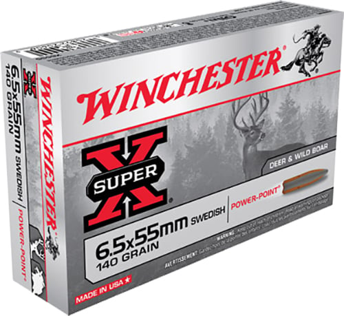 WINCHESTER 6.5X55 MAUSER 140GR POWER POINT 20RD 10BX/CS