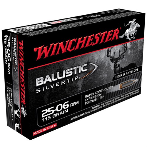 WINCHESTER SUPREME 25-06 115GR BALL SILVER-TIP 20RD 10BX/CS