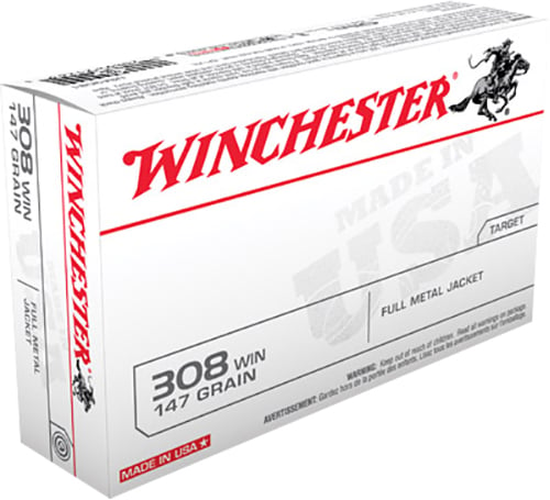 Winchester USA3081 Best Value Rifle Ammo 308 , FMJ, 147 Grains, 2800