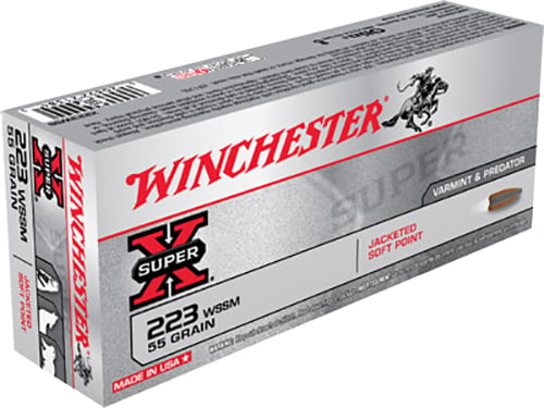 Winchester Ammo X223WSS Super-X 223 Winchester Super Short Magnum 55 GR Pointed Soft Point 20 Bx/ 10 Cs