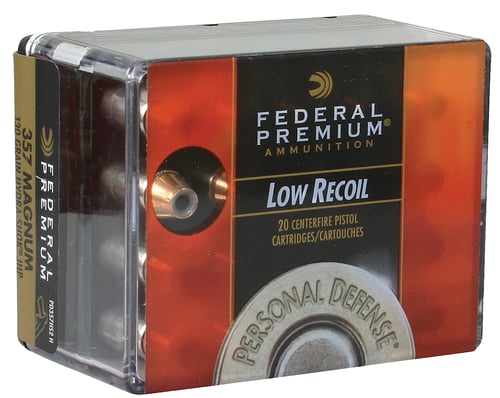 Federal PD357HS2H Premium Personal Defense Low Recoil 357 Mag 130 gr Hydra-Shok Jacketed Hollow Point 20 Bx/ 10 Cs
