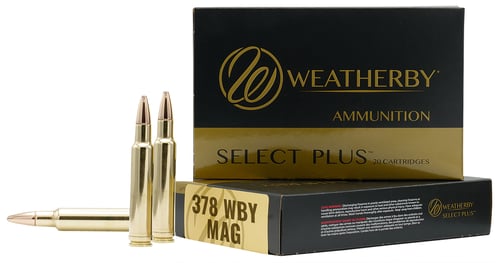 Weatherby H378300RN Select Plus  378 Wthby Mag 300 gr 2925 fps Soft Point Round Nose (SPRN) 20 Bx/10 Cs
