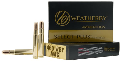 Weatherby H460500RN Select Plus  460 Wthby Mag 500 gr 2600 fps Soft Point Round Nose (SPRN) 20 Bx/10 Cs