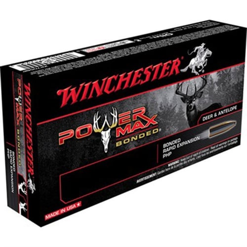 Winchester Ammo X3381BP Power Max Bonded  338 Win Mag 200 gr 2960 fps Bonded Rapid Expansion PHP 20 Bx/10 Cs