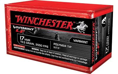 Winchester Ammo S17HMR1LF Varmint LF  17 HMR 15.5 gr Polymer Tip NTX 50 Per Box/ 20 Case